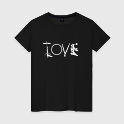 Женская футболка хлопок Барабанщик love