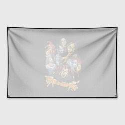 Флаг с принтом Король и Шут КиШ для любого человека, вид сзади №1. Цвет основы: белый