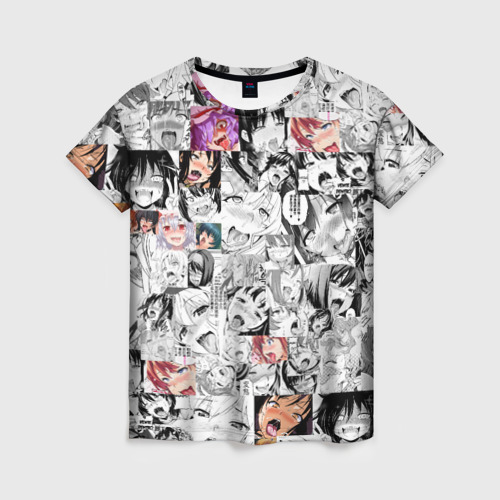 Женская футболка 3D с принтом Ahegao Girls, вид спереди #2