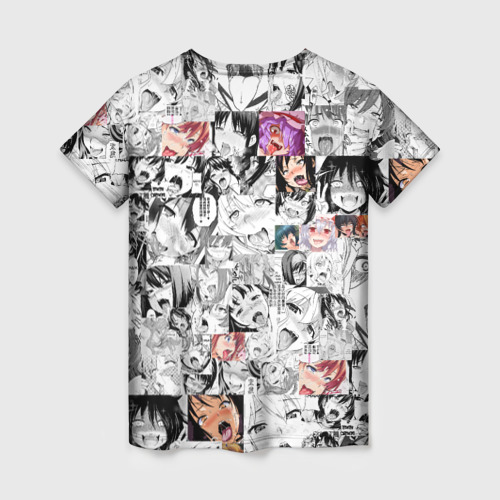 Женская футболка 3D с принтом Ahegao Girls, вид сзади #1