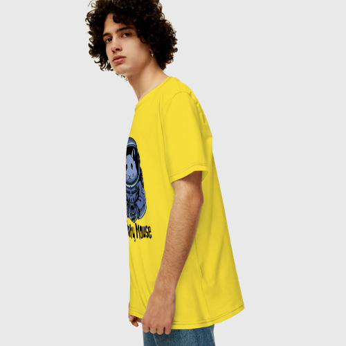 Мужская футболка хлопок Oversize Могучий мышонок, цвет желтый - фото 5
