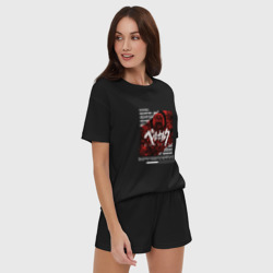 Женская пижама с шортиками хлопок Berserk red - фото 2