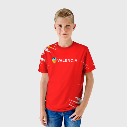 Детская футболка 3D с принтом Валенсия sport, фото на моделе #1