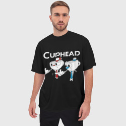 Мужская футболка oversize 3D Cuphead грозные ребята из Криминального чтива - фото 2