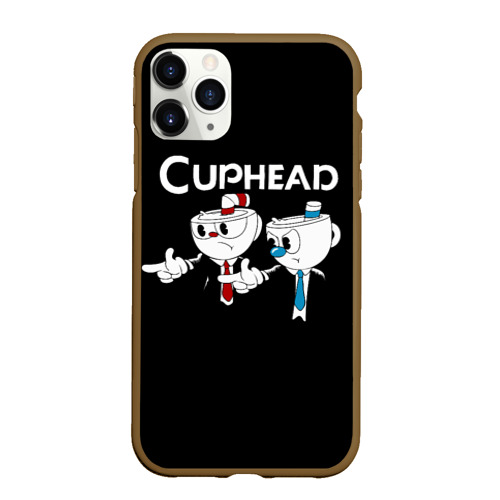 Чехол для iPhone 11 Pro Max матовый Cuphead грозные ребята из Криминального чтива, цвет коричневый