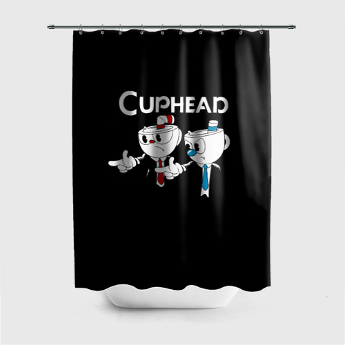 Штора 3D для ванной Cuphead грозные ребята из Криминального чтива