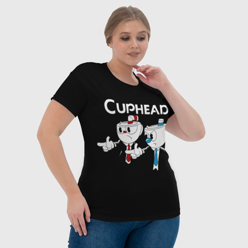 Женская футболка 3D с принтом Cuphead грозные ребята из Криминального чтива, фото #4