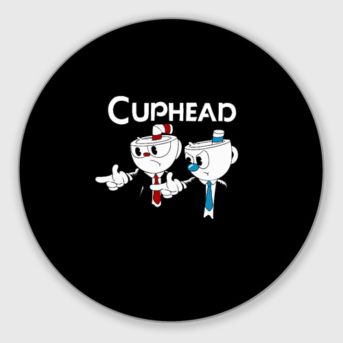 Круглый коврик для мышки Cuphead грозные ребята из Криминального чтива