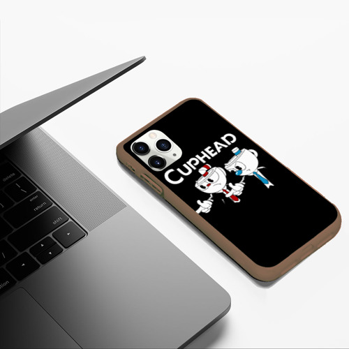 Чехол для iPhone 11 Pro Max матовый Cuphead грозные ребята из Криминального чтива, цвет коричневый - фото 5