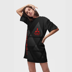 Платье-футболка 3D Mitsubishi Геометрия треугольники - фото 2