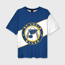 Женская футболка oversize 3D St. Louis Blues Сент Луис Блюз