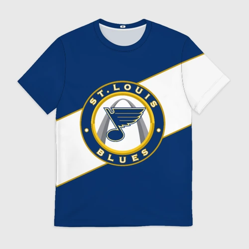 Мужская футболка 3D с принтом St Louis Blues Сент Луис Блюз, вид спереди #2