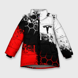 Зимняя куртка для девочек 3D Тесла Tesla электромобили