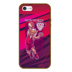 Чехол для iPhone 5/5S матовый Баскетбол кабан - how do you dunk