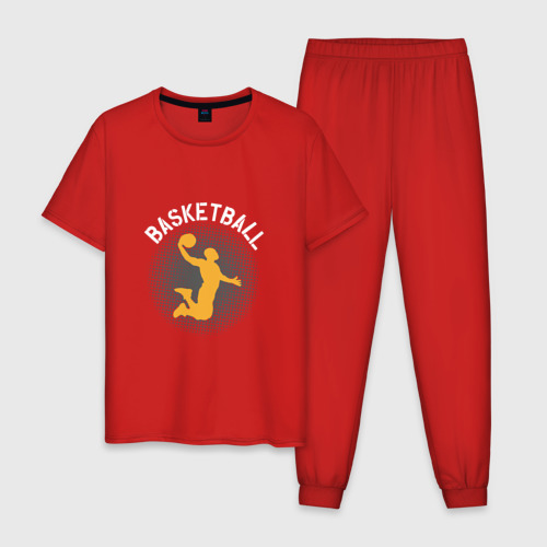 Мужская пижама хлопок с принтом Basketball Dunk, вид спереди #2