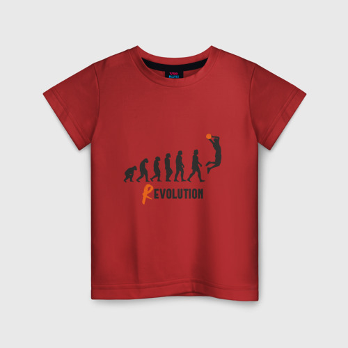 Детская футболка хлопок с принтом Баскетбольная революция, вид спереди #2
