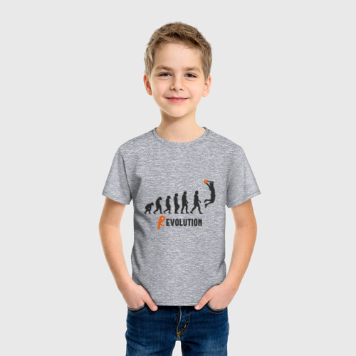 Детская футболка хлопок Баскетбольная революция, цвет меланж - фото 3