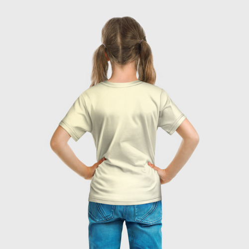 Детская футболка 3D с принтом Жираф хипстер!, вид сзади #2