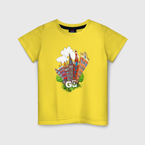 Детская футболка хлопок с принтом GO - ART, вид спереди #2