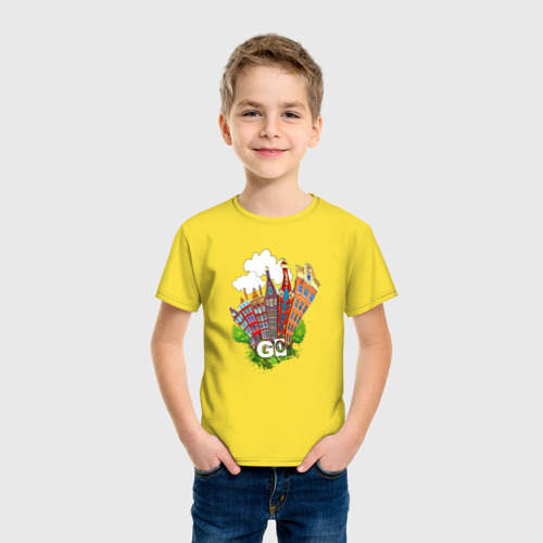 Детская футболка хлопок с принтом GO - ART, фото на моделе #1