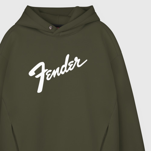 Мужское худи Oversize хлопок Fender Гитара, цвет хаки - фото 4