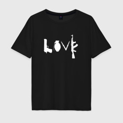 Мужская футболка хлопок Oversize Banksy love Weapon