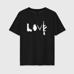 Женская футболка хлопок Oversize Banksy love Weapon