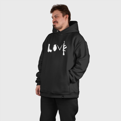 Мужской костюм oversize хлопок Banksy love Weapon, цвет черный - фото 7