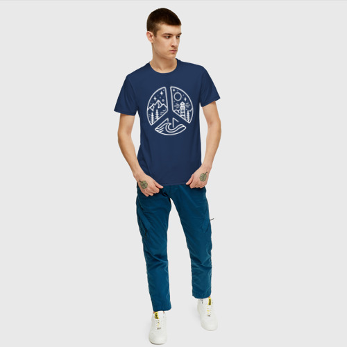 Мужская футболка хлопок Туристический Мир, цвет темно-синий - фото 5
