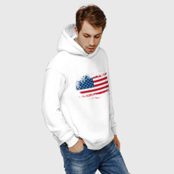 Худи с принтом Американский флаг Stars для мужчины, вид на модели спереди №5. Цвет основы: белый