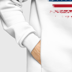 Худи с принтом Американский флаг Stars для мужчины, вид на модели спереди №6. Цвет основы: белый