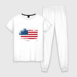 Женская пижама хлопок Американский флаг Stars
