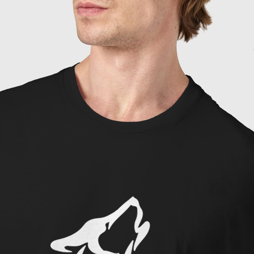 Мужская футболка хлопок с принтом Валькнут и Волк, фото #4