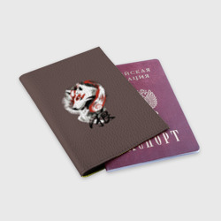 Обложка для паспорта матовая кожа Дух природы Белый волк - фото 2