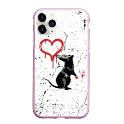 Чехол для iPhone 11 Pro Max матовый Banksy Бэнкси крыса