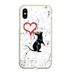 Чехол для iPhone XS Max матовый Banksy Бэнкси крыса