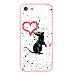 Чехол для iPhone 5/5S матовый Banksy Бэнкси крыса