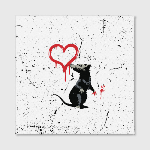 Холст квадратный Banksy Бэнкси крыса, цвет 3D печать - фото 2