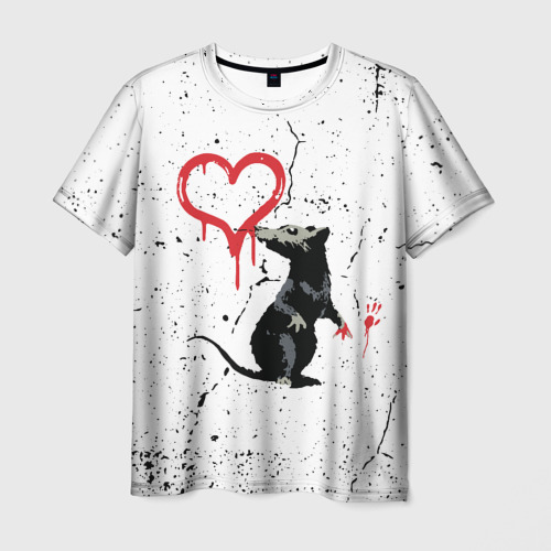Мужская футболка 3D с принтом Banksy Бэнкси крыса, вид спереди #2