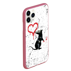 Чехол для iPhone 11 Pro Max матовый Banksy Бэнкси крыса - фото 2