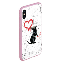 Чехол для iPhone XS Max матовый Banksy Бэнкси крыса - фото 2