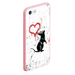 Чехол для iPhone 5/5S матовый Banksy Бэнкси крыса - фото 2