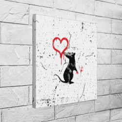 Холст квадратный Banksy Бэнкси крыса - фото 2