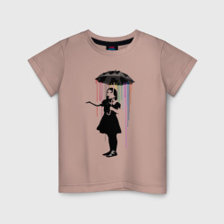 Детская футболка хлопок Banksy Бэнкси девушка под зонтом