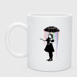 Кружка керамическая Banksy Бэнкси девушка под зонтом