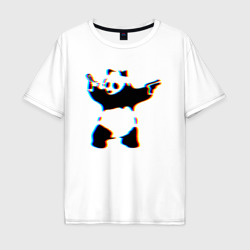 Мужская футболка хлопок Oversize Banksy Panda with guns - Бэнкси