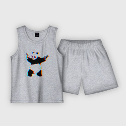 Детская пижама с шортами хлопок Banksy Panda with guns - Бэнкси