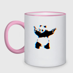 Кружка двухцветная Banksy Panda with guns - Бэнкси