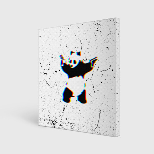 Холст квадратный Banksy Panda with guns Бэнкси, цвет 3D печать