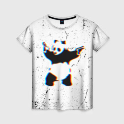 Женская футболка 3D Banksy Panda with guns Бэнкси
